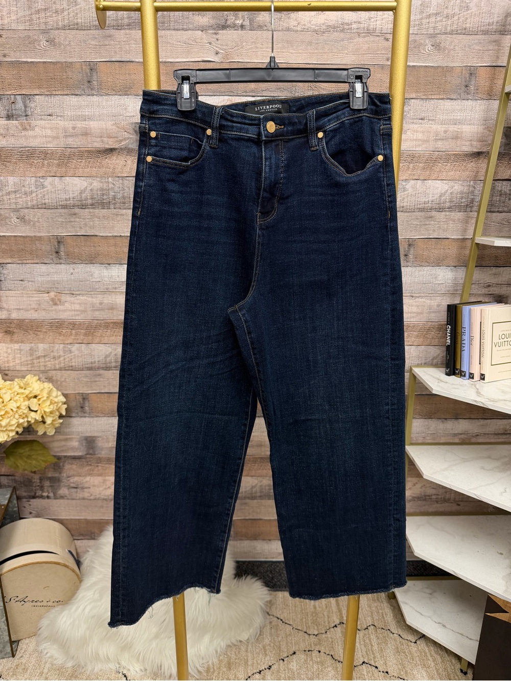 Liverpool LA Wide Leg Dark Wash Denim 10/30